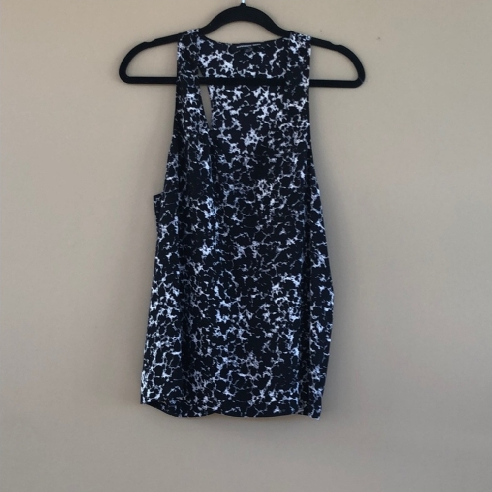 Alexander Wang Silk Marble Black And White Blouse Small